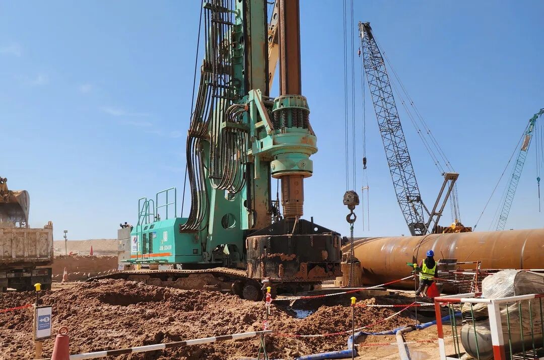 中国水电基础局携手上海金泰，共筑中东基建新里程碑106.16米超深桩